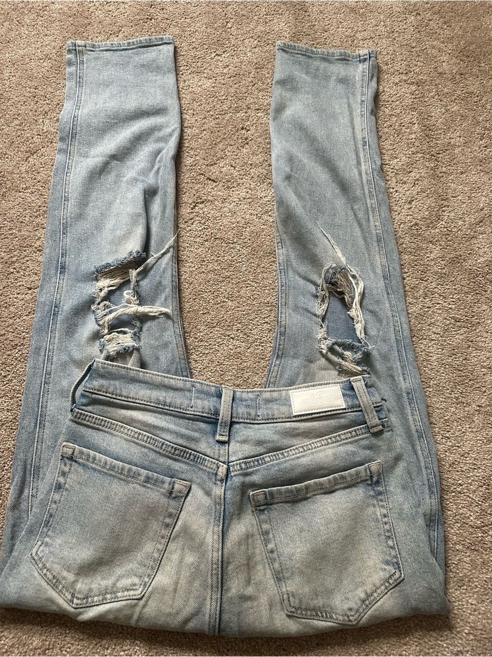 Hollister Light Wash Ripped Mom Jeans